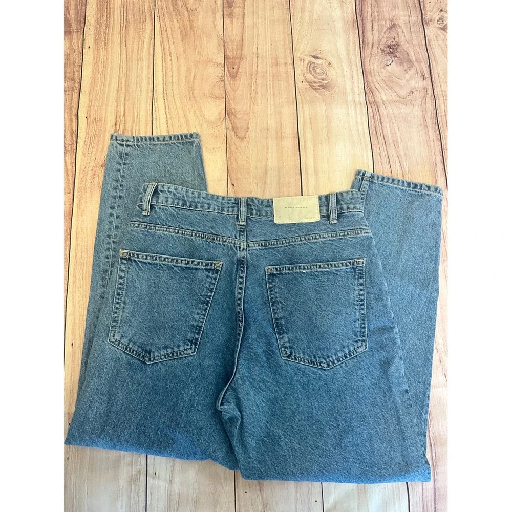 Zara Womens Medium Wash High Rise Straight Leg Button‎ Fly Jeans Size 30